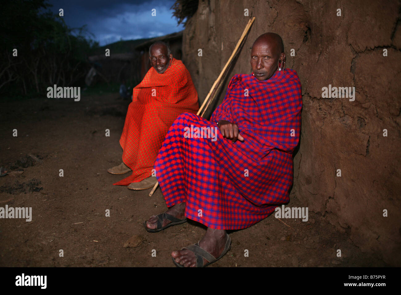 Kenya Masaai Ngoiroro village Stock Photo