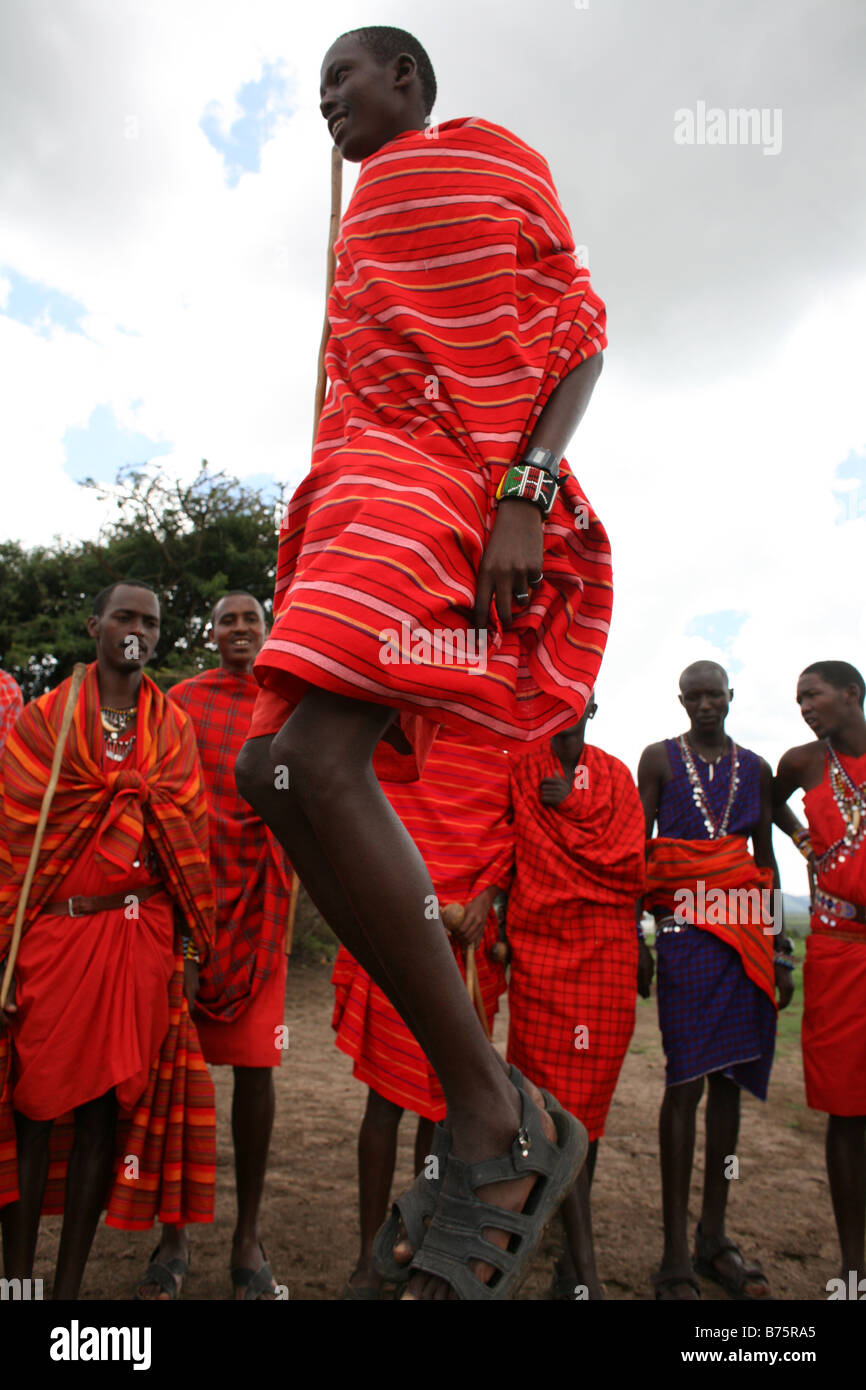 Africa African Africans Kenya Kenyan Kenyans Massai Maasai Massai mara mara Ngoiroro people village villagers poverty poor rural Stock Photo