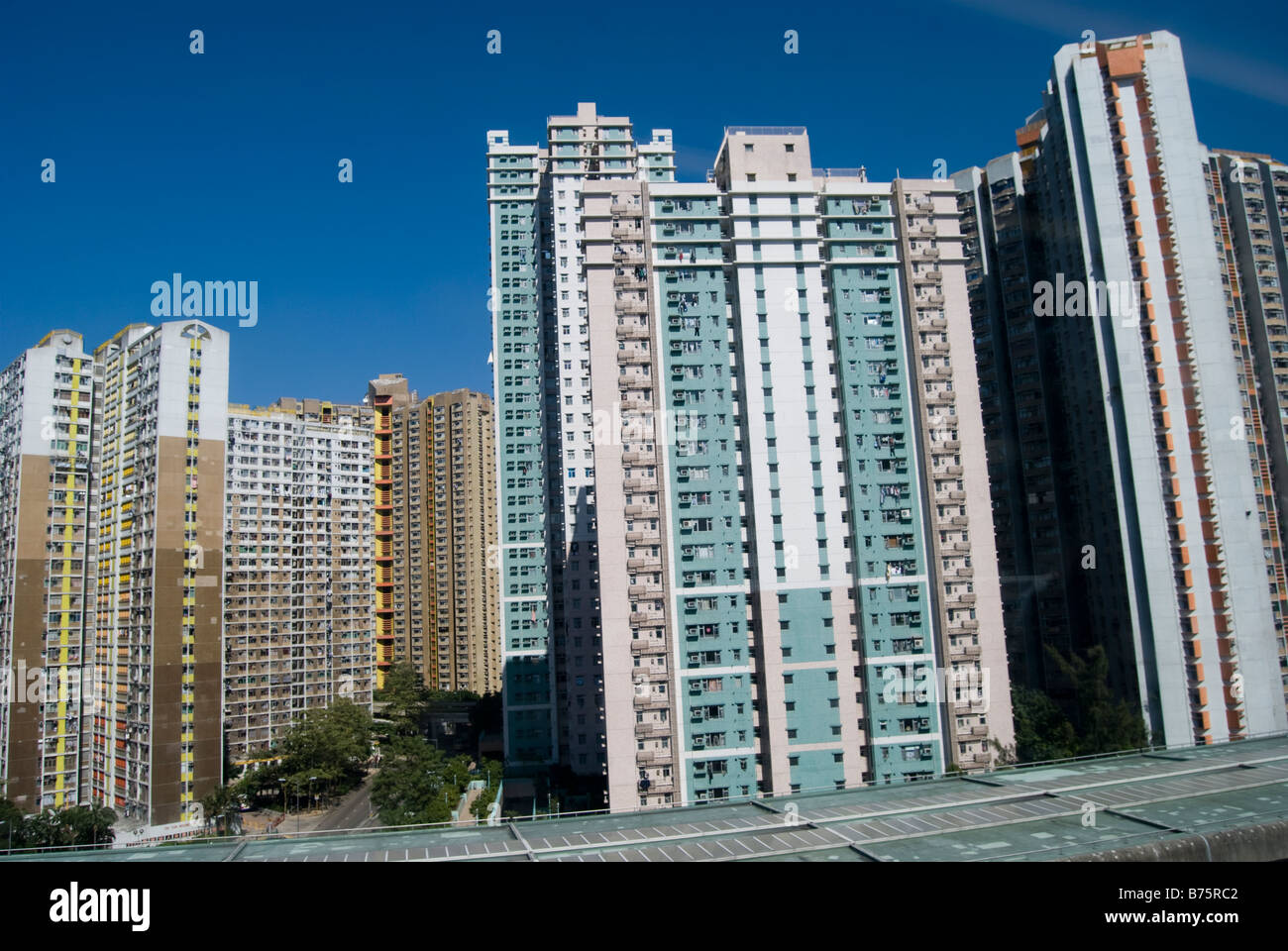 High-rise apartment buildings, Tsing Yi Island, Hong Kong, People's Republic of China Stock Photo