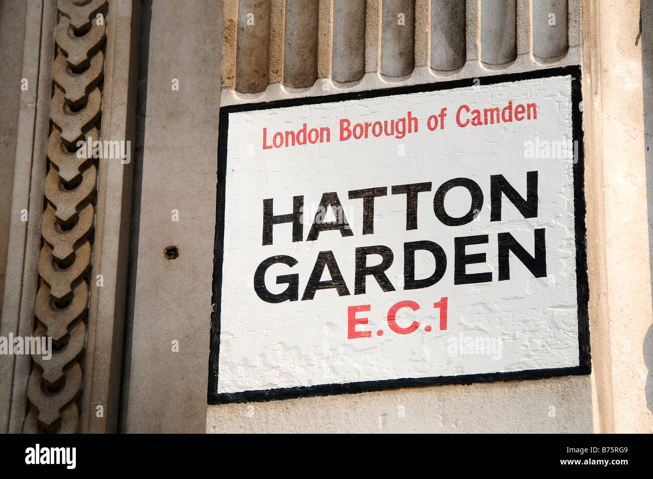 Hatton Garden street sign, London, England Stock Photo - Alamy