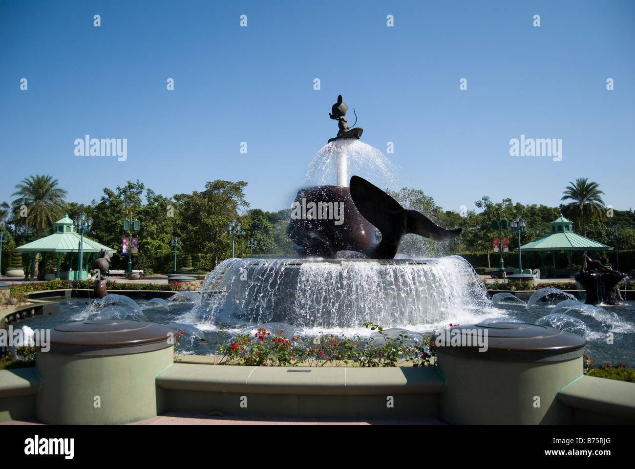 Entrance fountain, Hong Kong Disneyland Resort, Lantau Island, Hong Kong, People's Republic of China Stock Photo