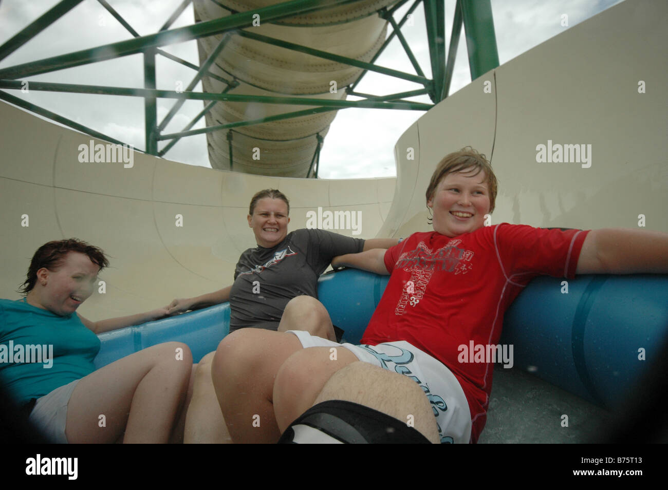 tube ride at water theme park Stock Photo