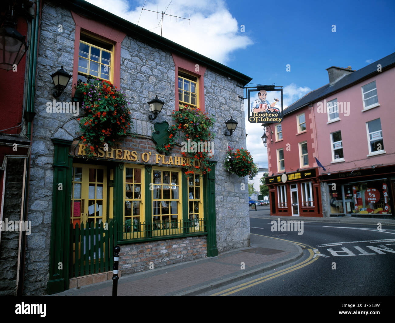 ireland county limerick, traditional colorful colourful shop front in a regional irish country town Stock Photo