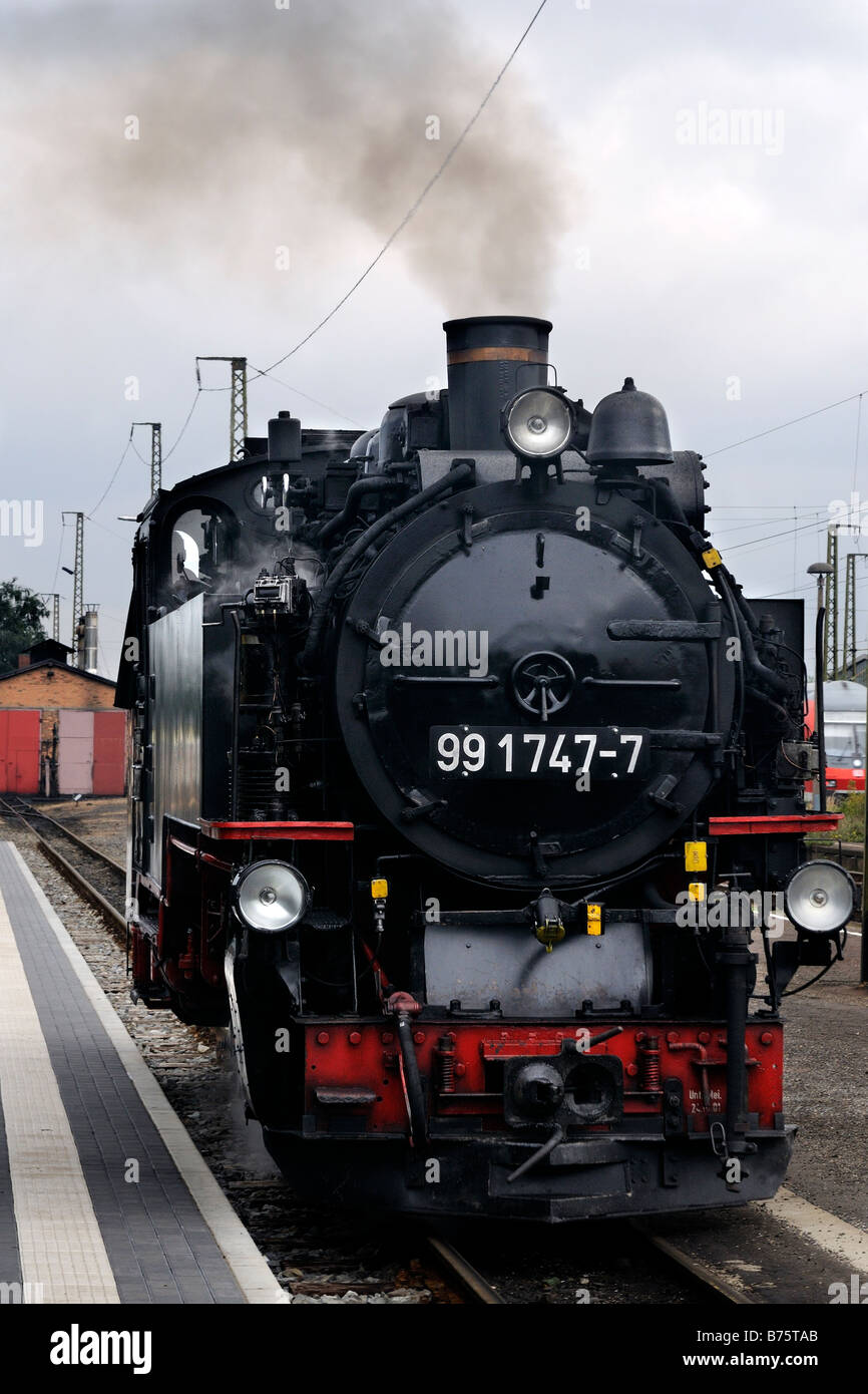 Dampflokomotive der Lößnitztalbahn steam locomotive Stock Photo