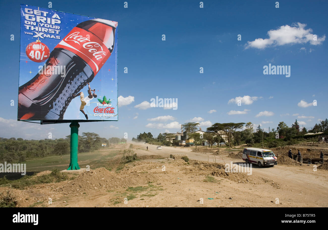Commercial billboards coca cola are increasing in kenya as the economy