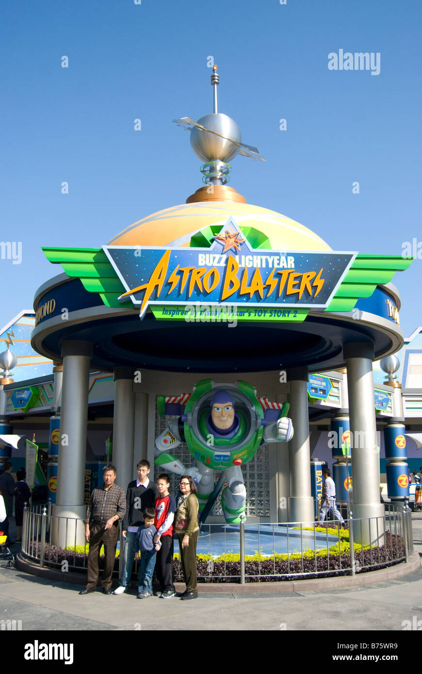 Buzz Lightyear Astro Blasters interactive adventure, Tomorrowland, Hong Kong Disneyland Resort, Lantau Island, Hong Kong, China Stock Photo