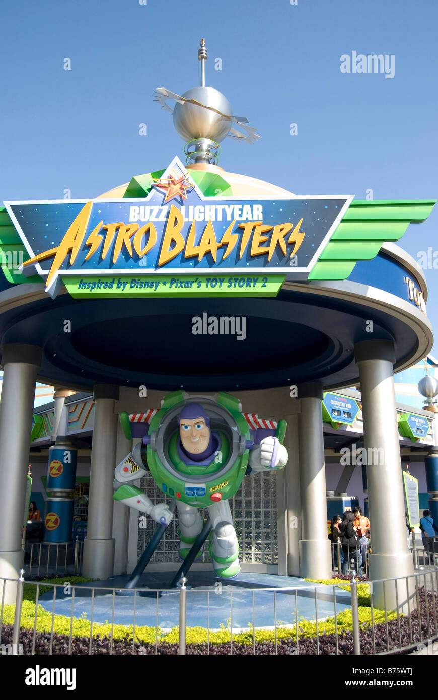 Buzz Lightyear Astro Blasters interactive adventure, Tomorrowland, Hong Kong Disneyland Resort, Lantau Island, Hong Kong, China Stock Photo