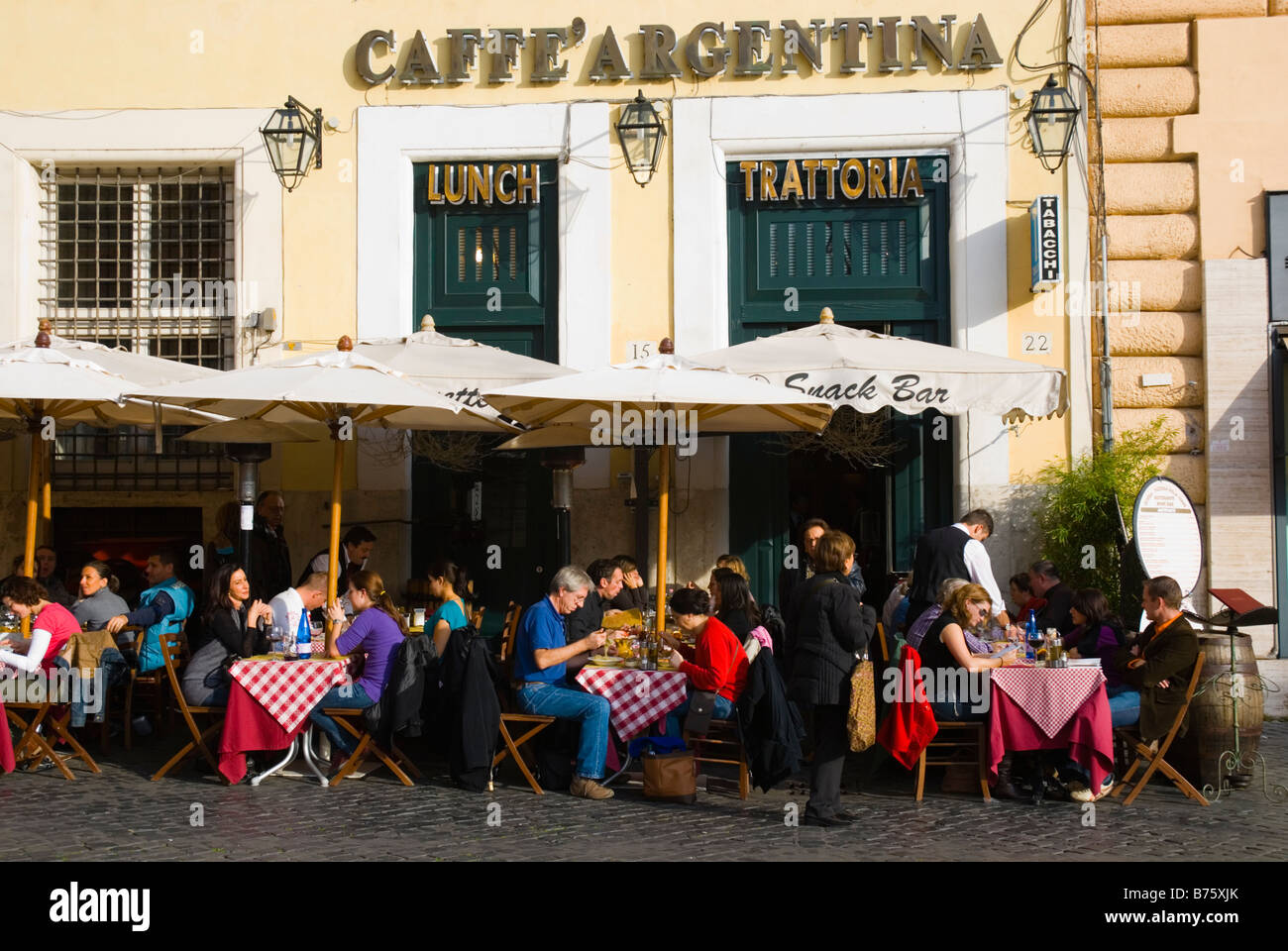 Trattoria Caffe Argentina along Via Argentina in centro storico district of Rome Italy Europe Stock Photo