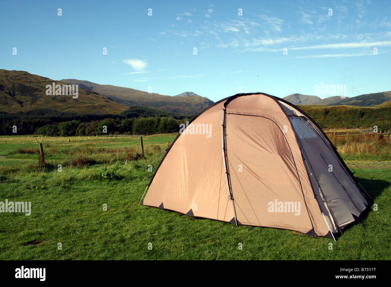 Tent Camping on West Highland Way in the Scottish Highlands Stock Photo