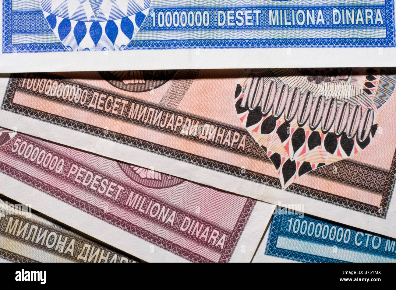 Banknotes From Krajina Serbia During Period Of Hyperinflation 1993 Ten Million To Ten Billion Dinar Notes Banknotes From Krajina Serbia During Period Of Hyperinflation 1993 Ten Million To Ten Billion Dinar Notes