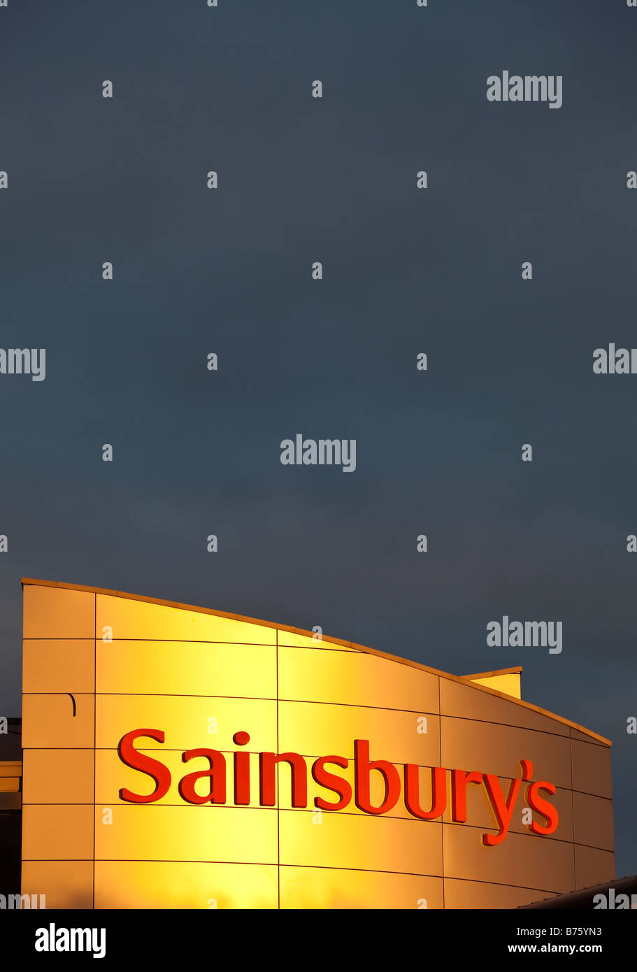sunshine on the J Sainsbury plc supermarket store at Maypole Birmingham
