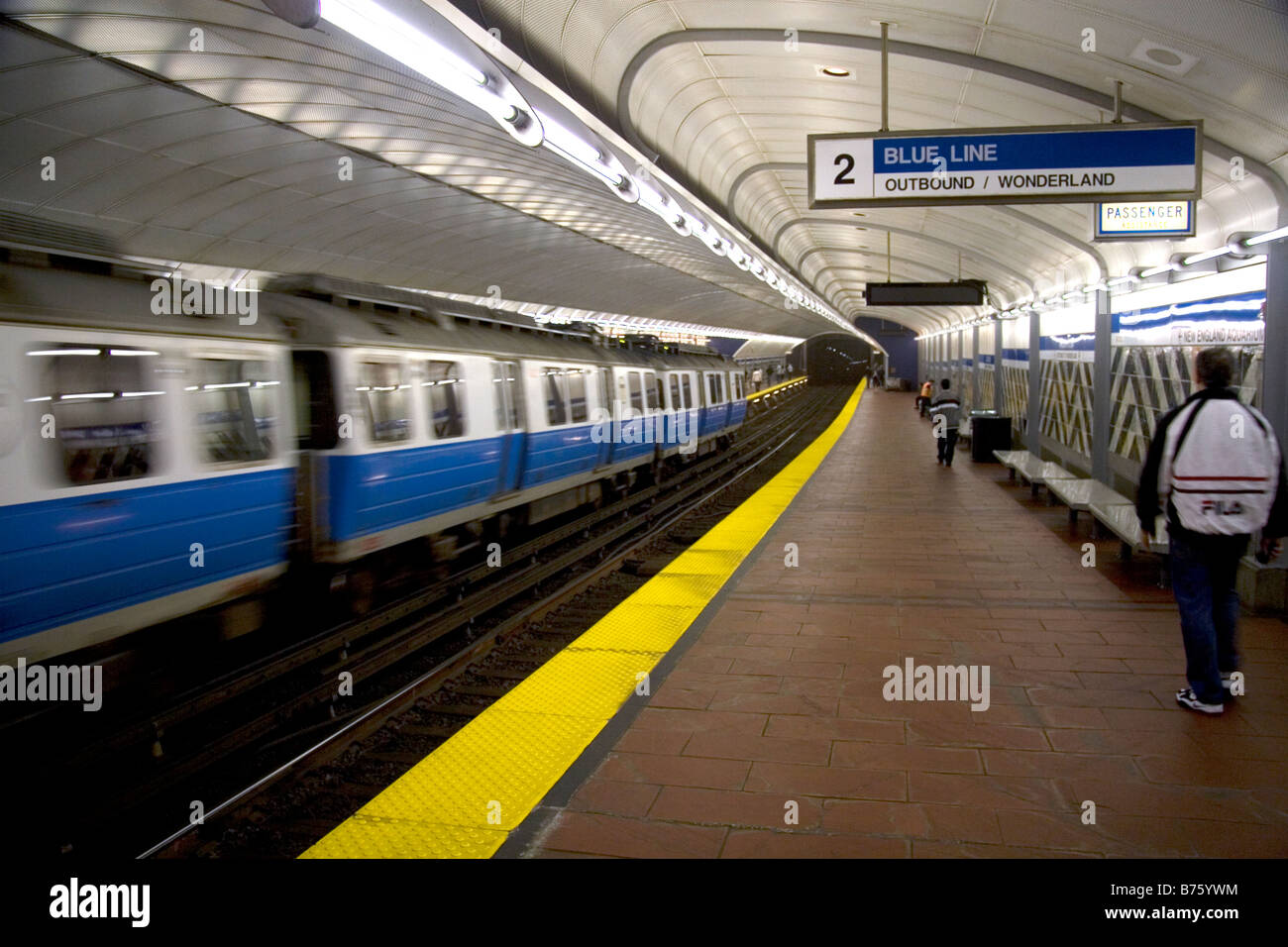 MBTA Blue Line subway in Boston Massachusetts USA Stock Photo Alamy
