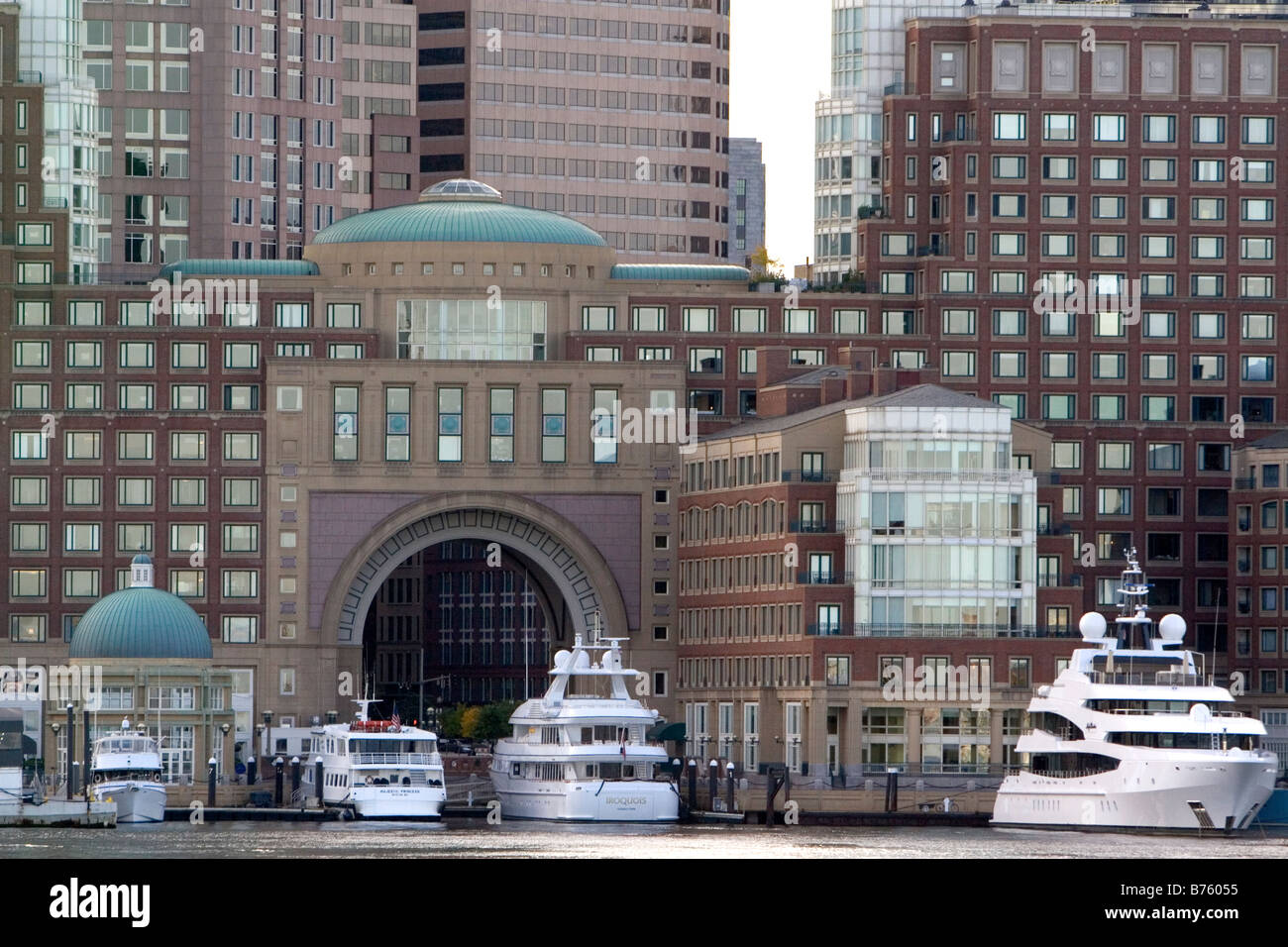 Boston Harbor waterfront condominiums Boston Massachusetts USA Stock
