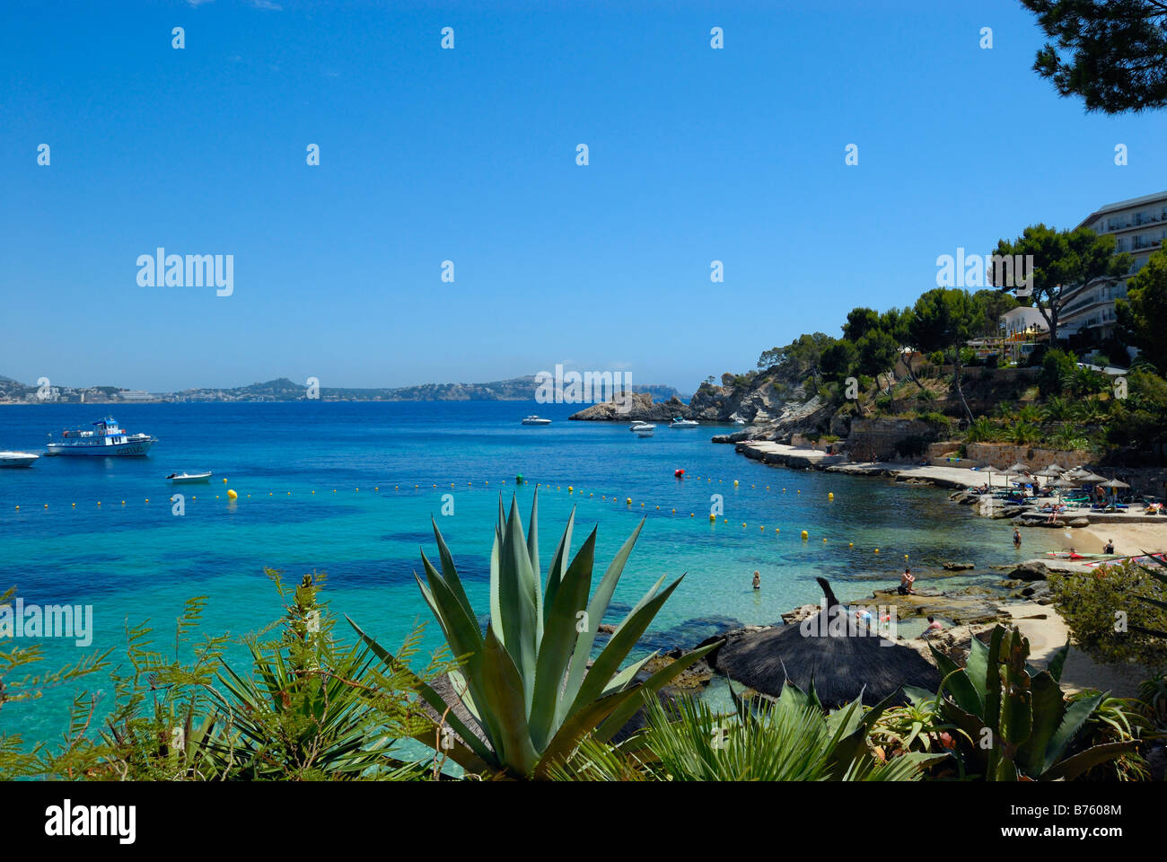 Beach at Cala Fornells, Paguera, Mallorca, Balearics, Spain Stock Photo