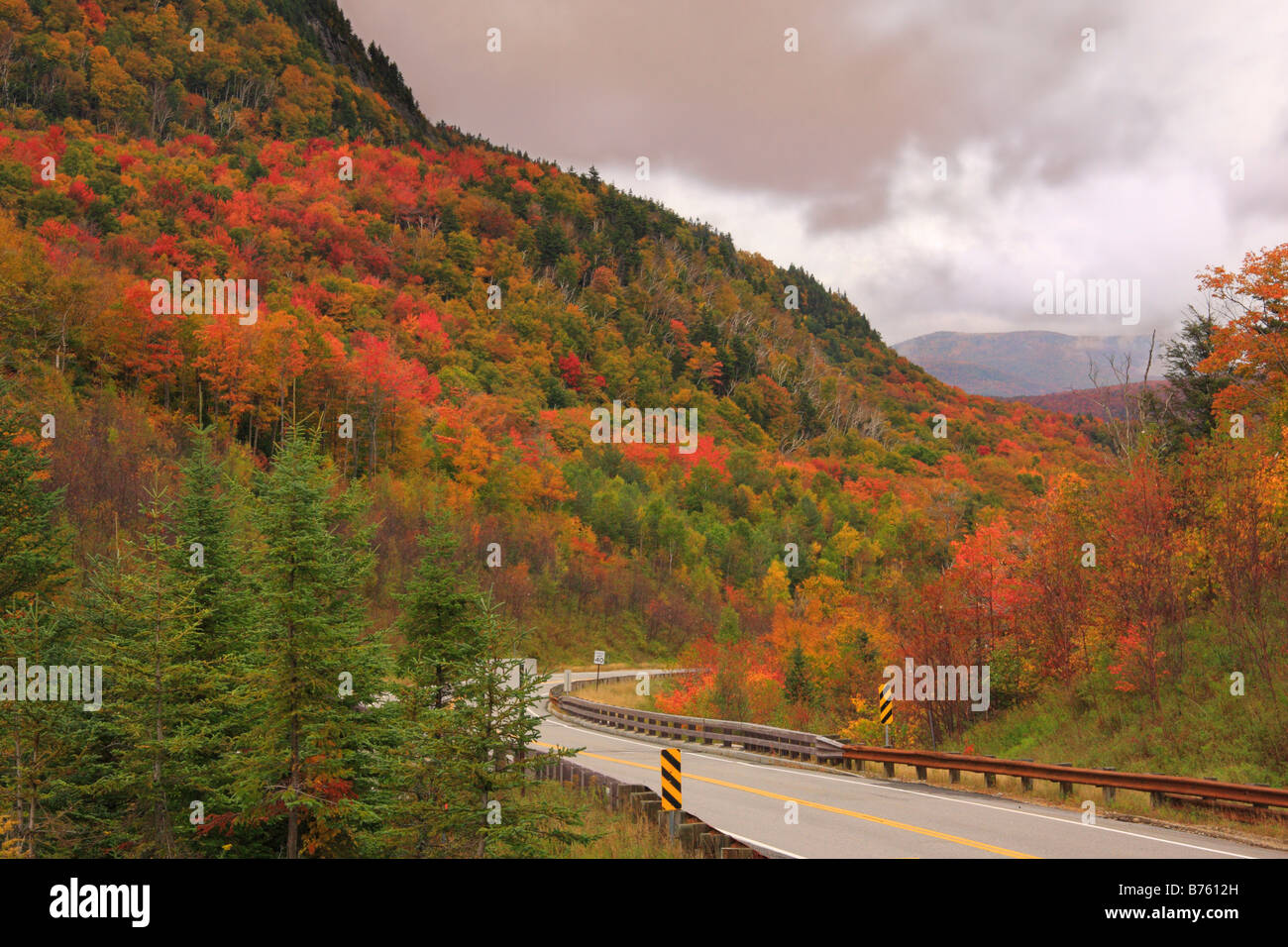 View From Kancamagus Highway White Mountains New Hampshire Usa Stock