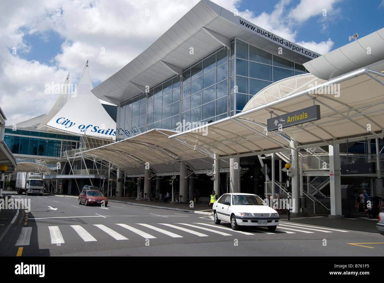 Main entrance, Auckland International Airport Terminal, Auckland, New Zealand Stock Photo