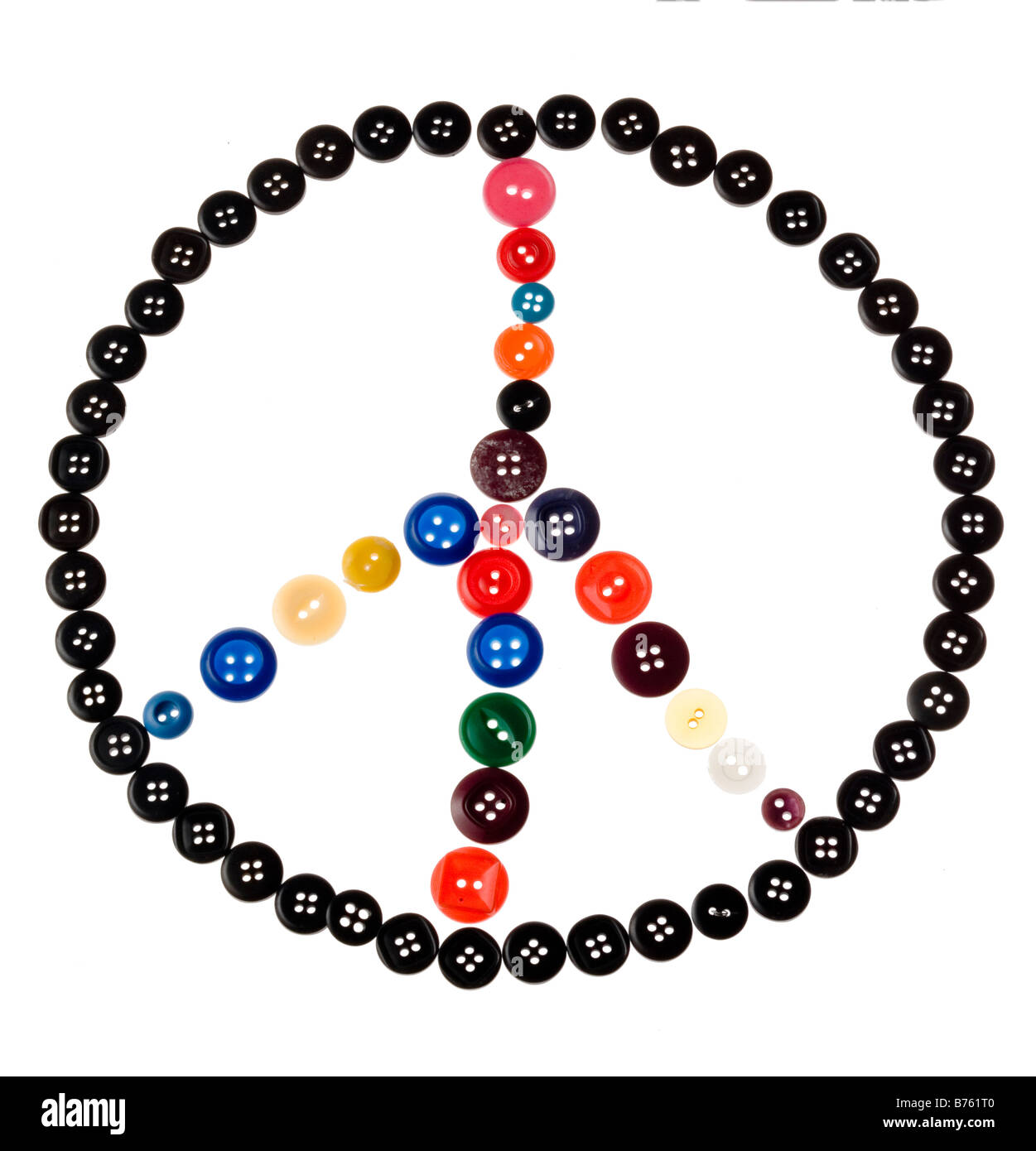 Peace sign from buttons Stock Photo - Alamy