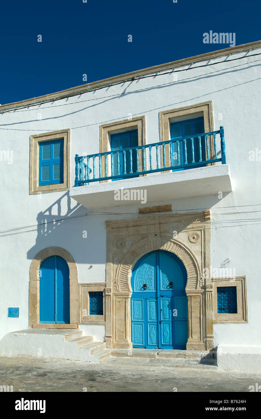 Whitewashed house, Mahdia, Tunisia, North Africa Stock Photo