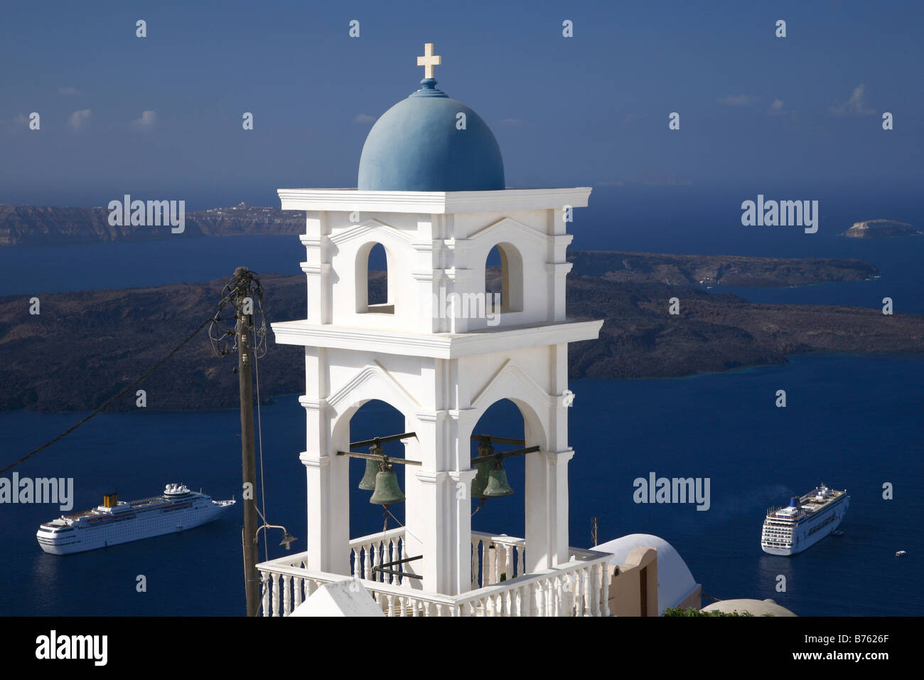 Mediterranean cruise in Greece Santorini Stock Photo