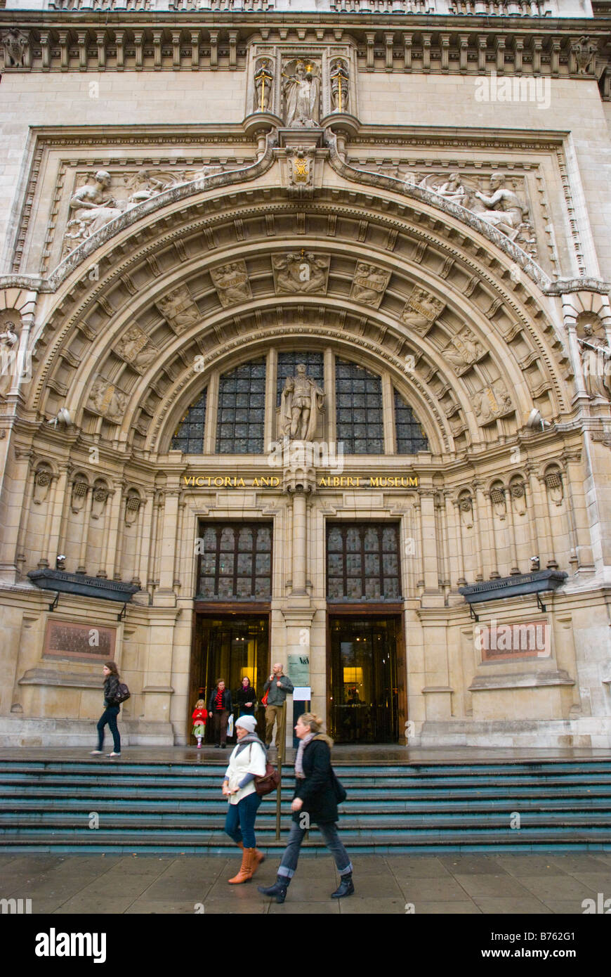 Main entrance of Victoria and Albert Museum in South Kensington in West London England UK Stock Photo