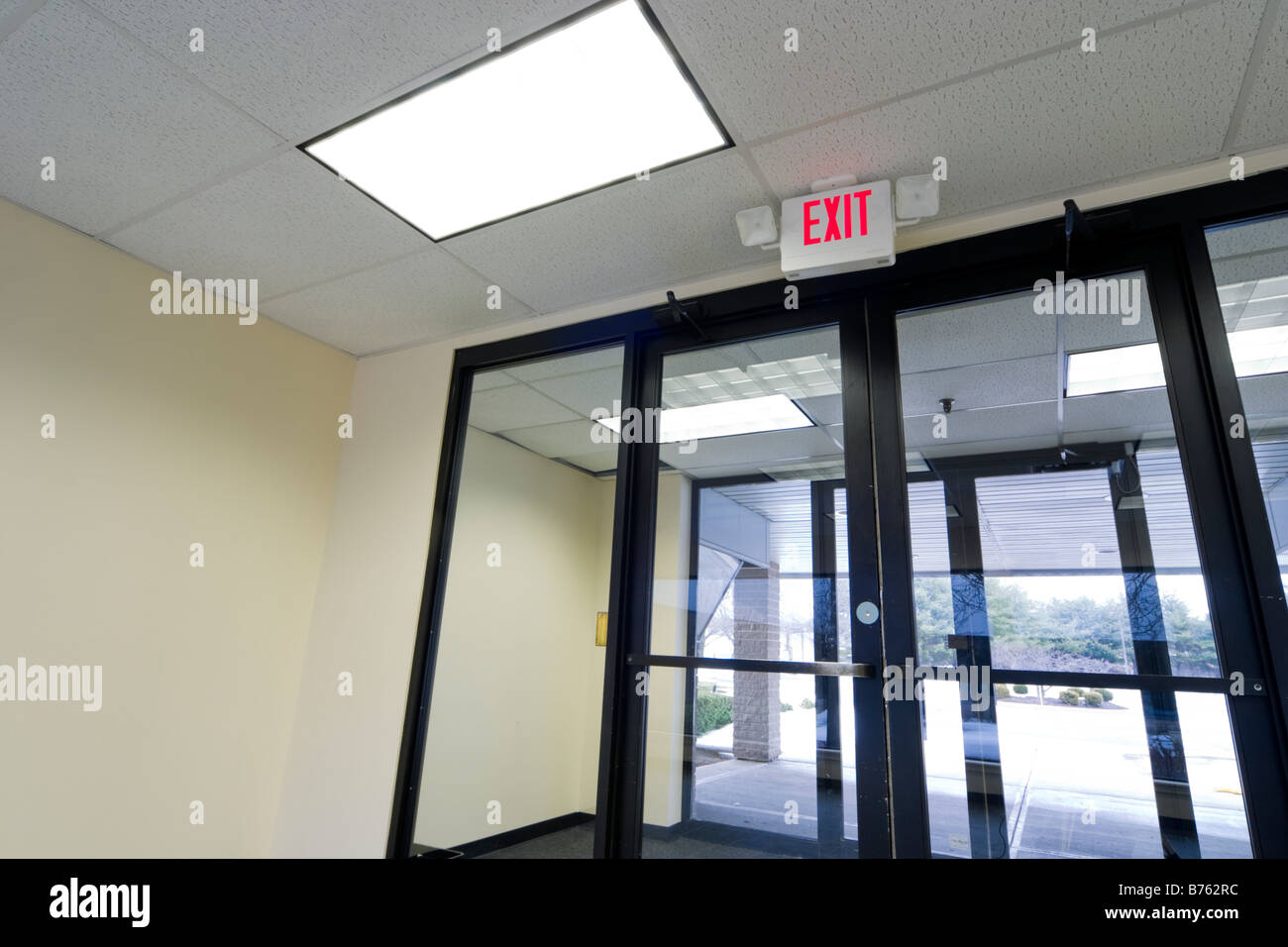 Lobby doors in an office building Stock Photo Alamy
