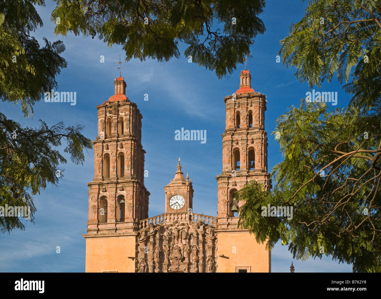 The DOLORES HIDALGO CATHEDRAL was built in the 16th century GUANAJUATO MEXICO Stock Photo