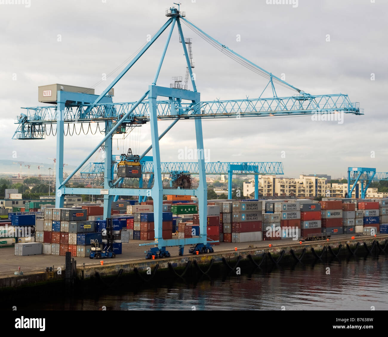 Container depot at Dublin Port, Republic of Ireland. Stock Photo