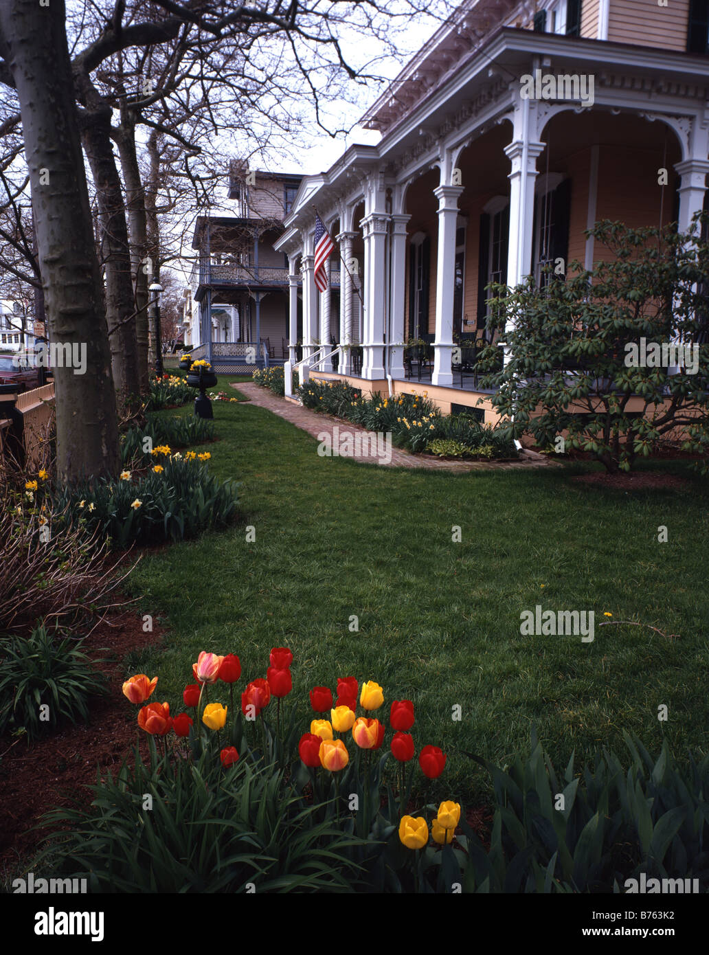 Victorian Houses with Flowers (Cape May, NJ Stock Photo Alamy