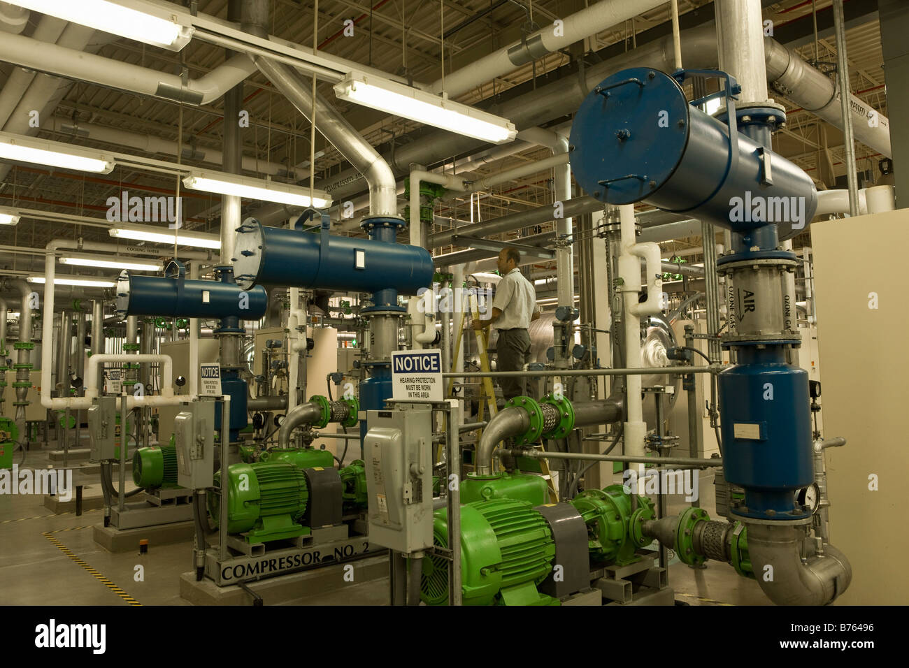 Air compressors in water treatment hires stock photography and images