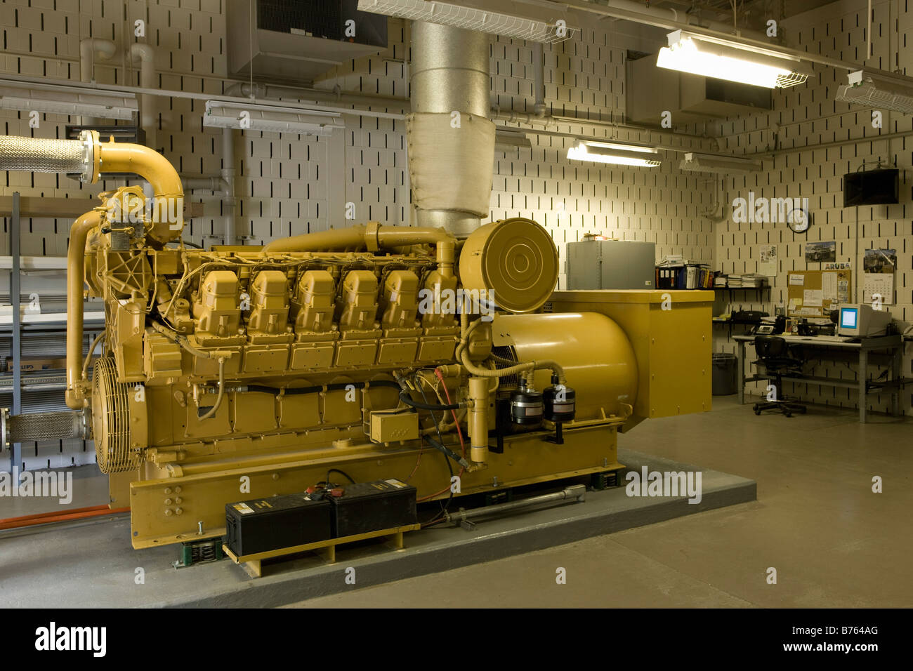 Standby generator in water treatment plant Stock Photo Alamy