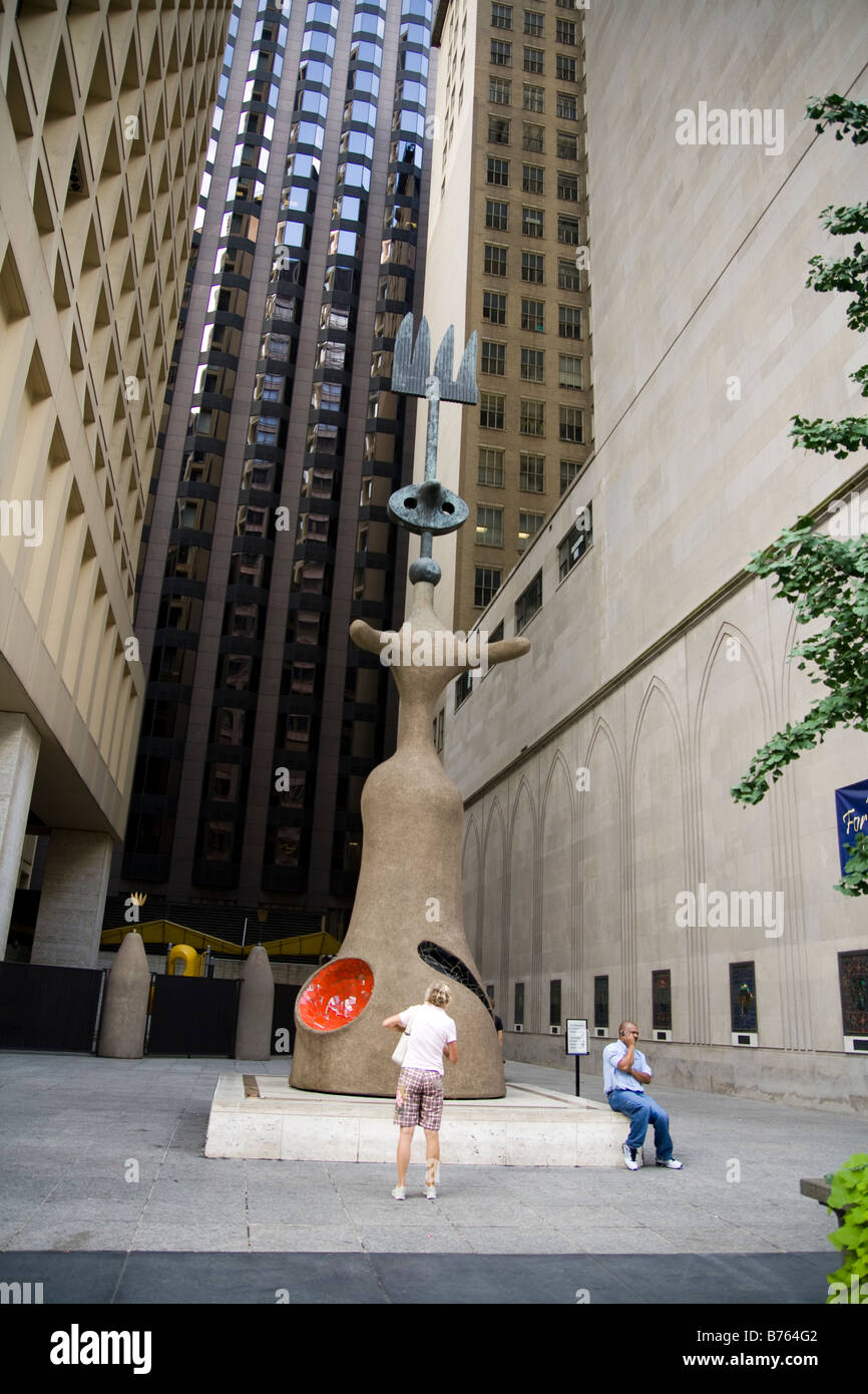 Miro sculpture Chicago downtown city across from Daley Plaza Stock Photo