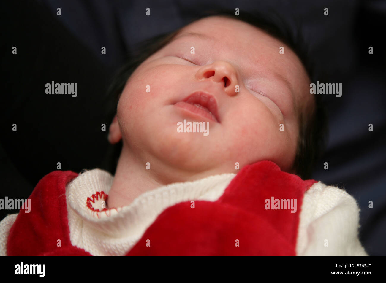 2 week old baby girl asleep Stock Photo Alamy