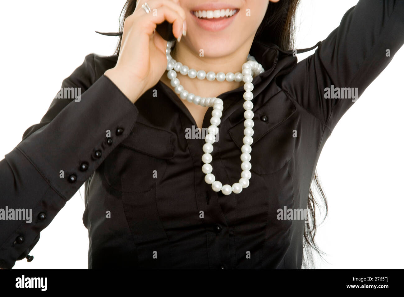 woman calling happy Stock Photo