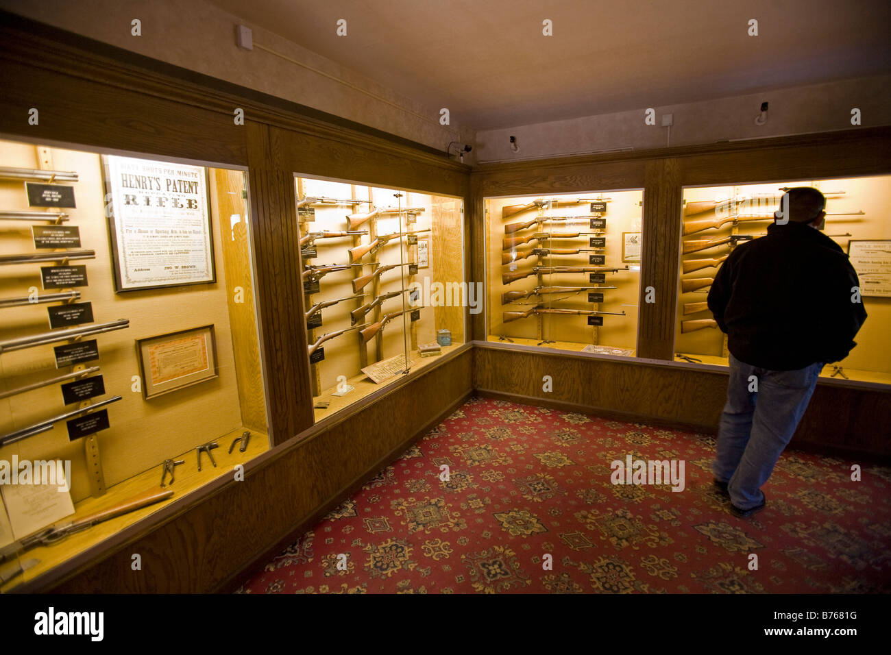Firearms Museum, Winchester Mystery House, San Jose, California, USA Stock Photo
