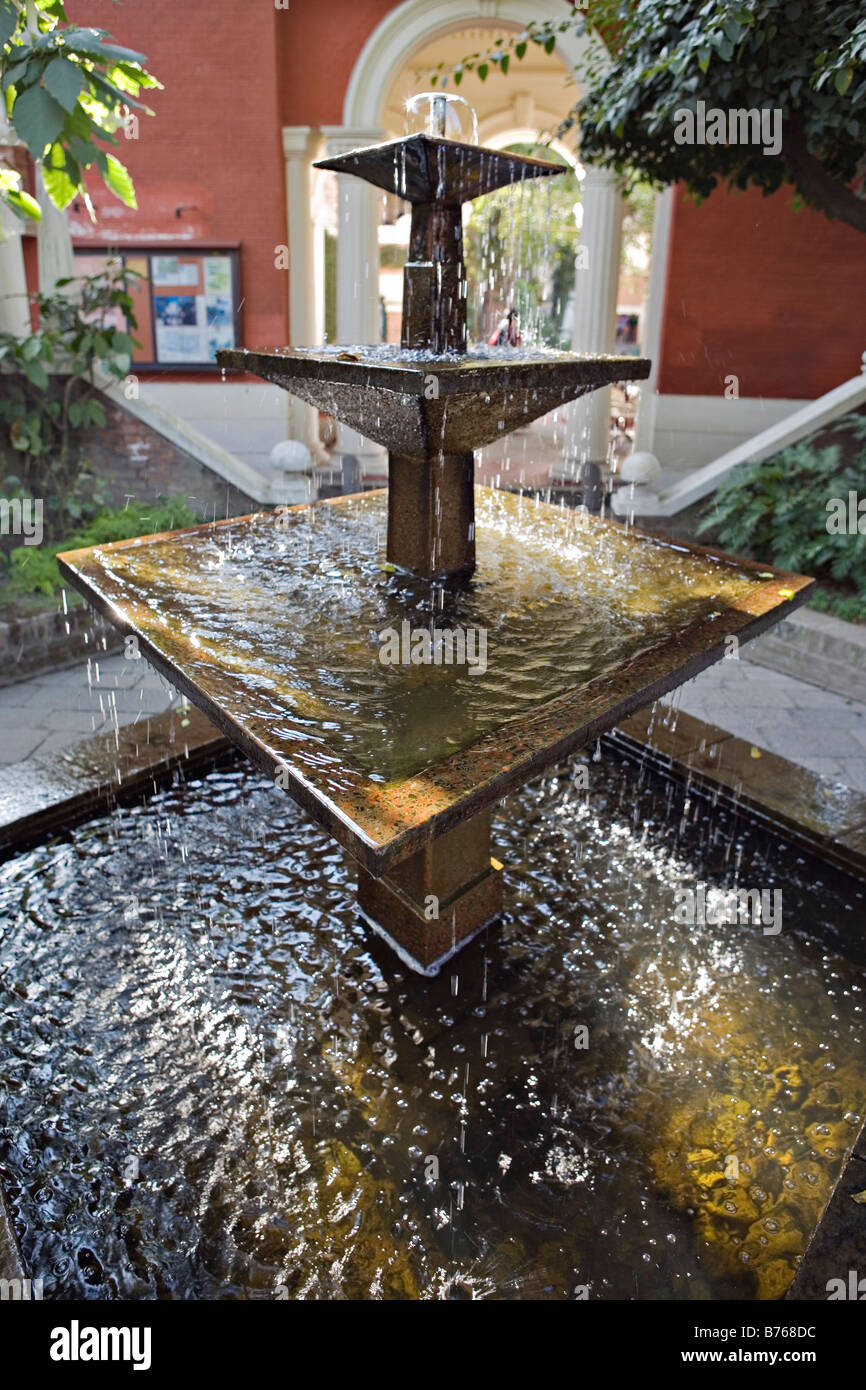 Fountain in the Garden of Dreams an oasis of peace and tranquility Stock Photo