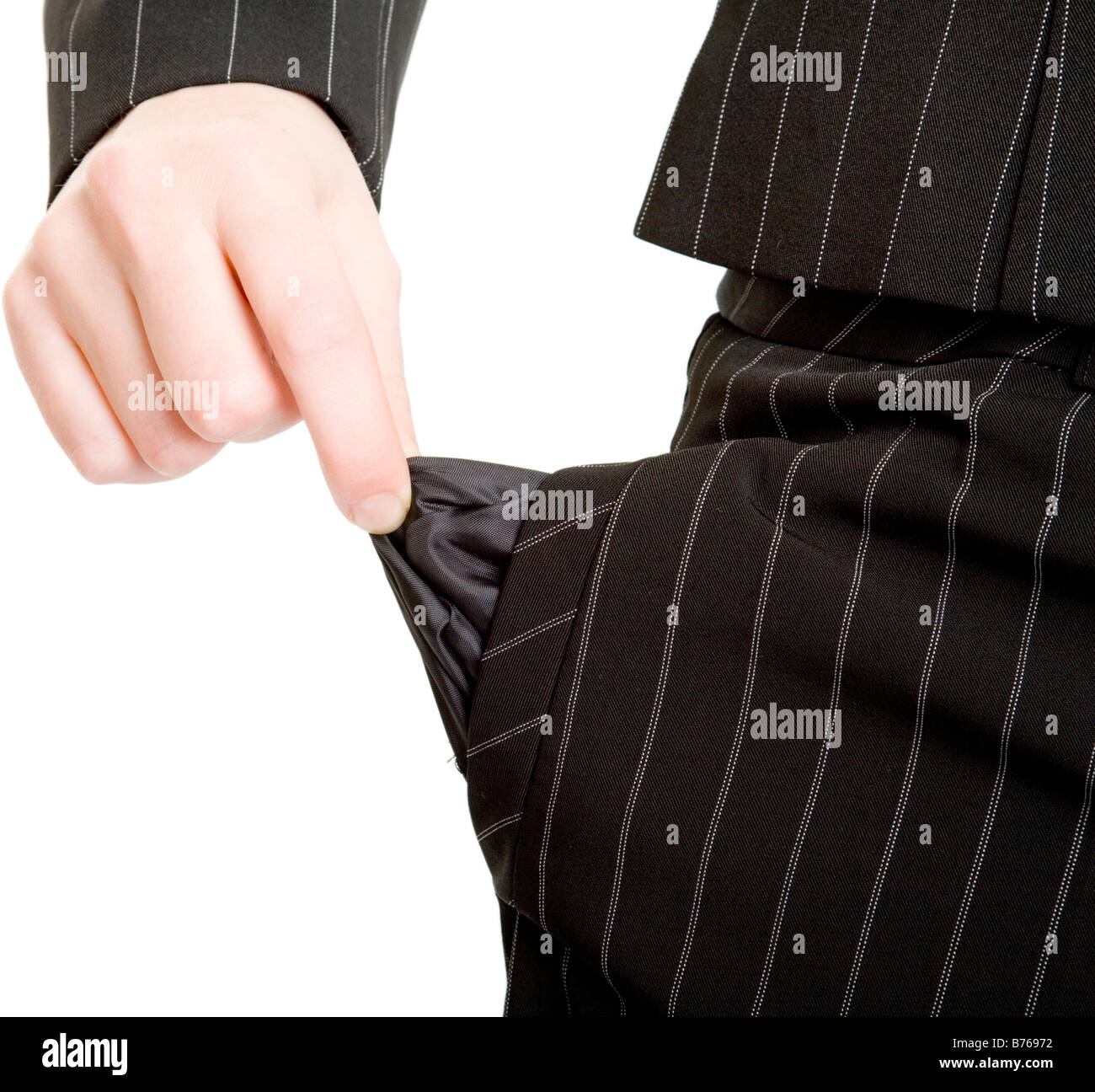 hand showing empty pockets Stock Photo Alamy