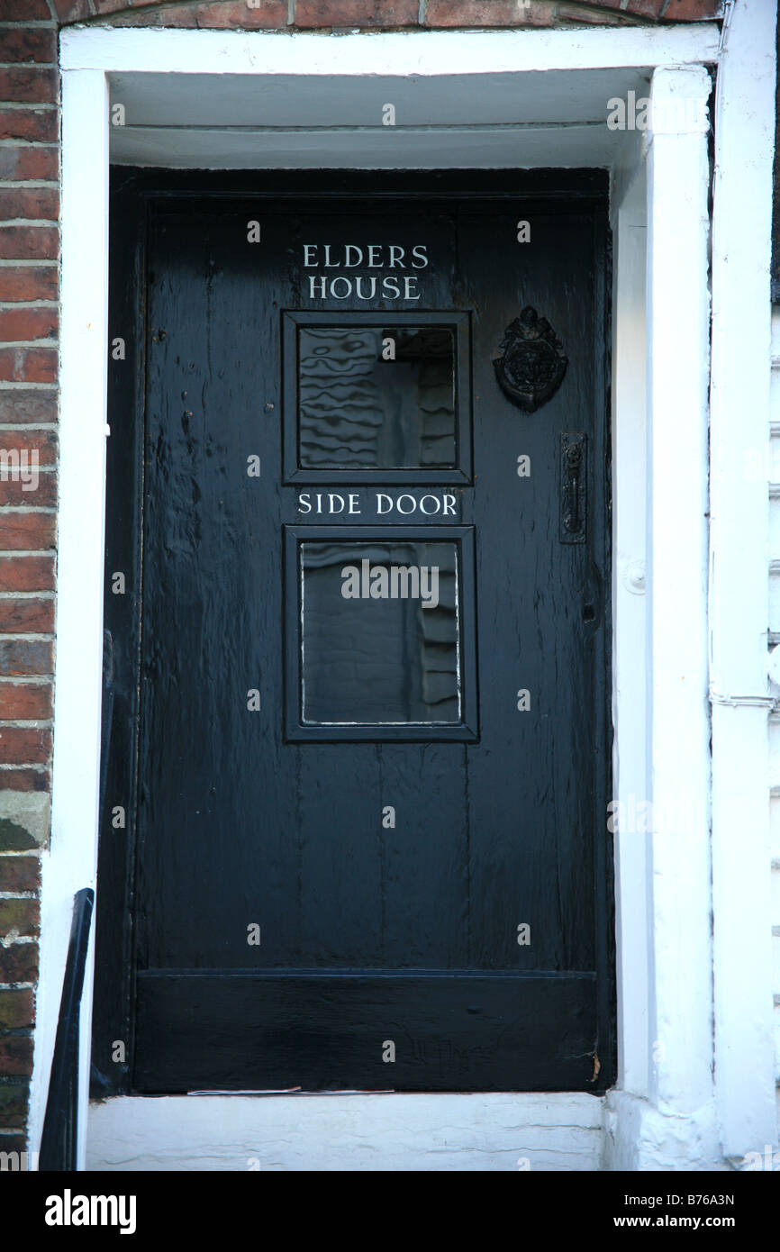 Elders house side door in Mermaid Street, Rye, East Sussex Stock Photo