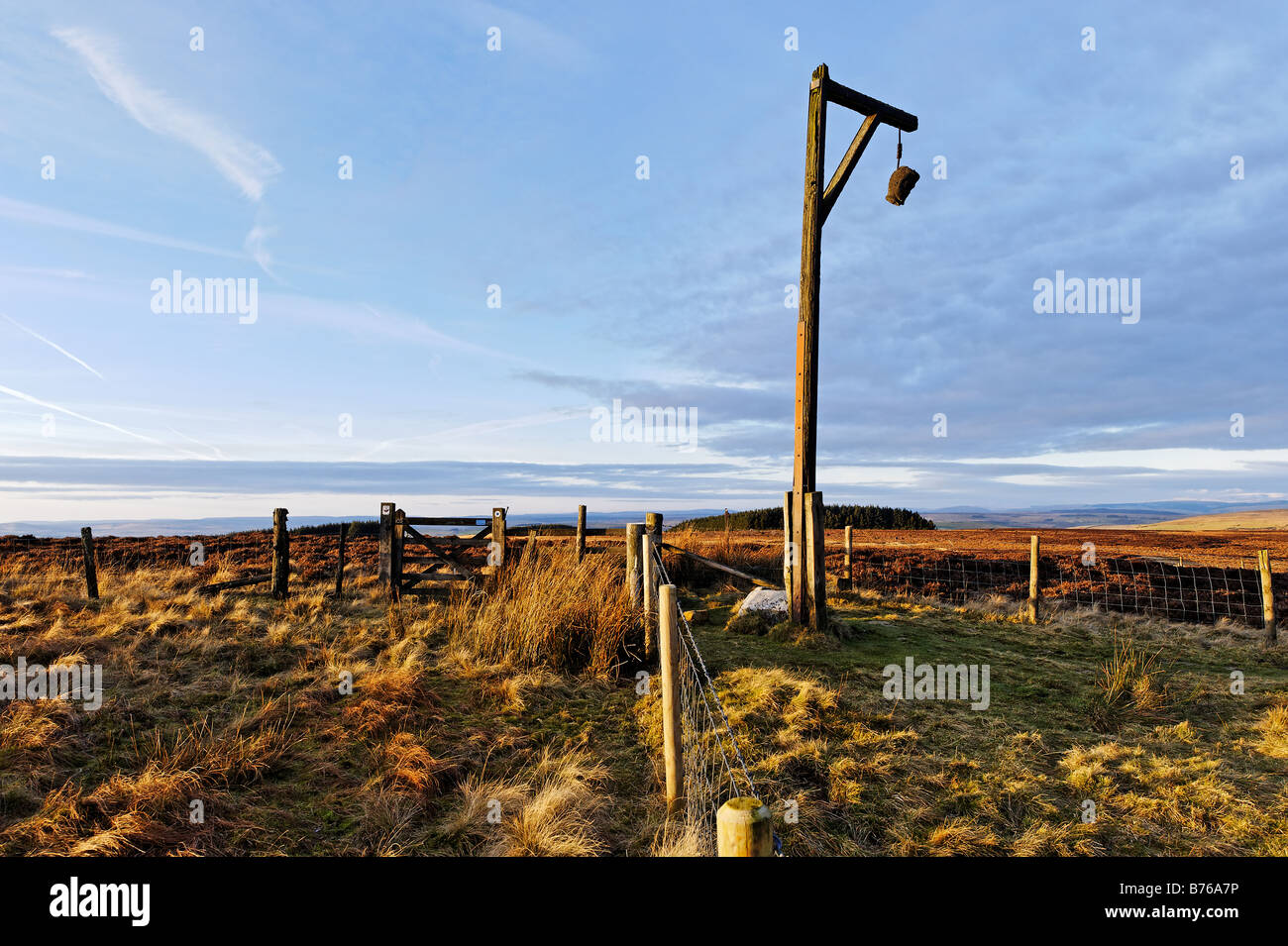 Winter's Gibbet in Northumberland Stock Photo Alamy