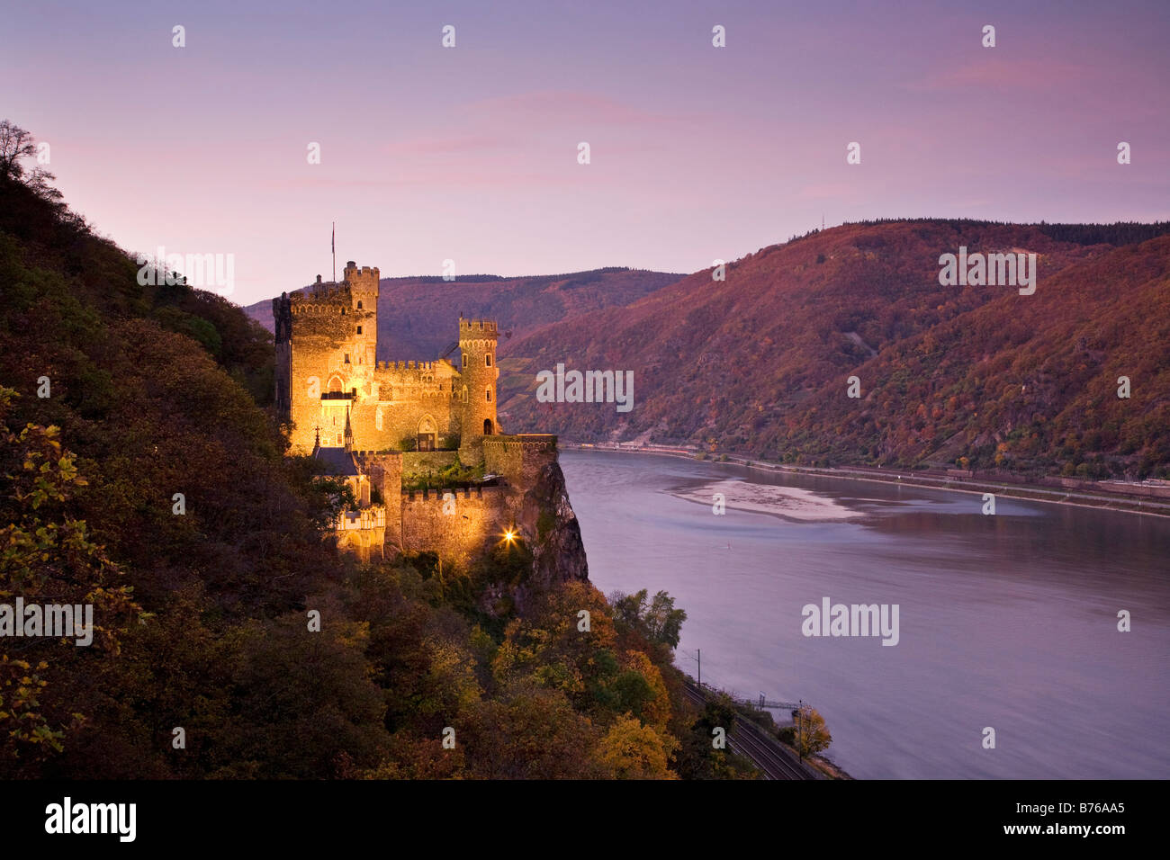 Germany, Rhine valley: Rheinstein castle north of Bingen Stock Photo