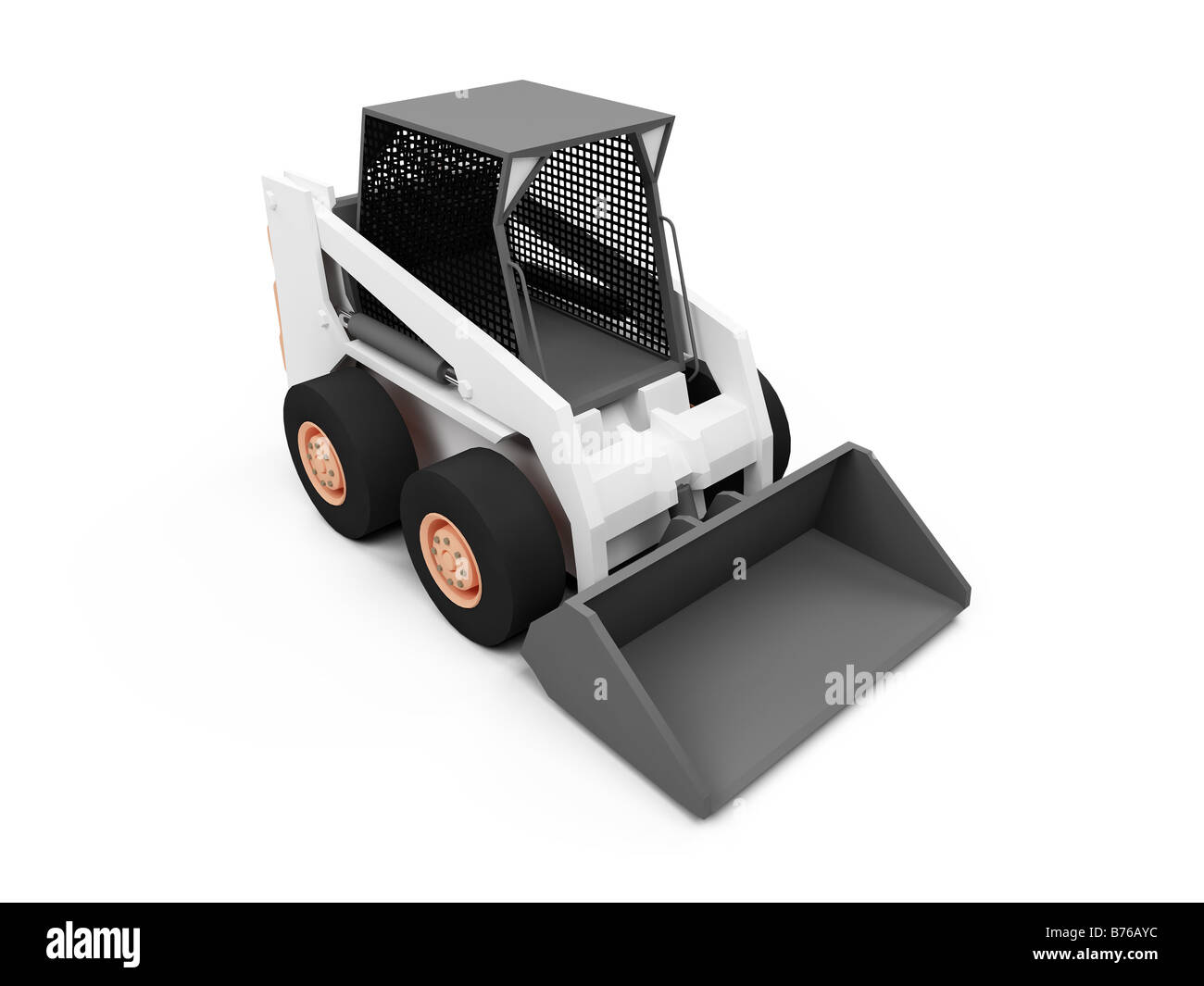 isolated skid steer loader on a white background Stock Photo - Alamy