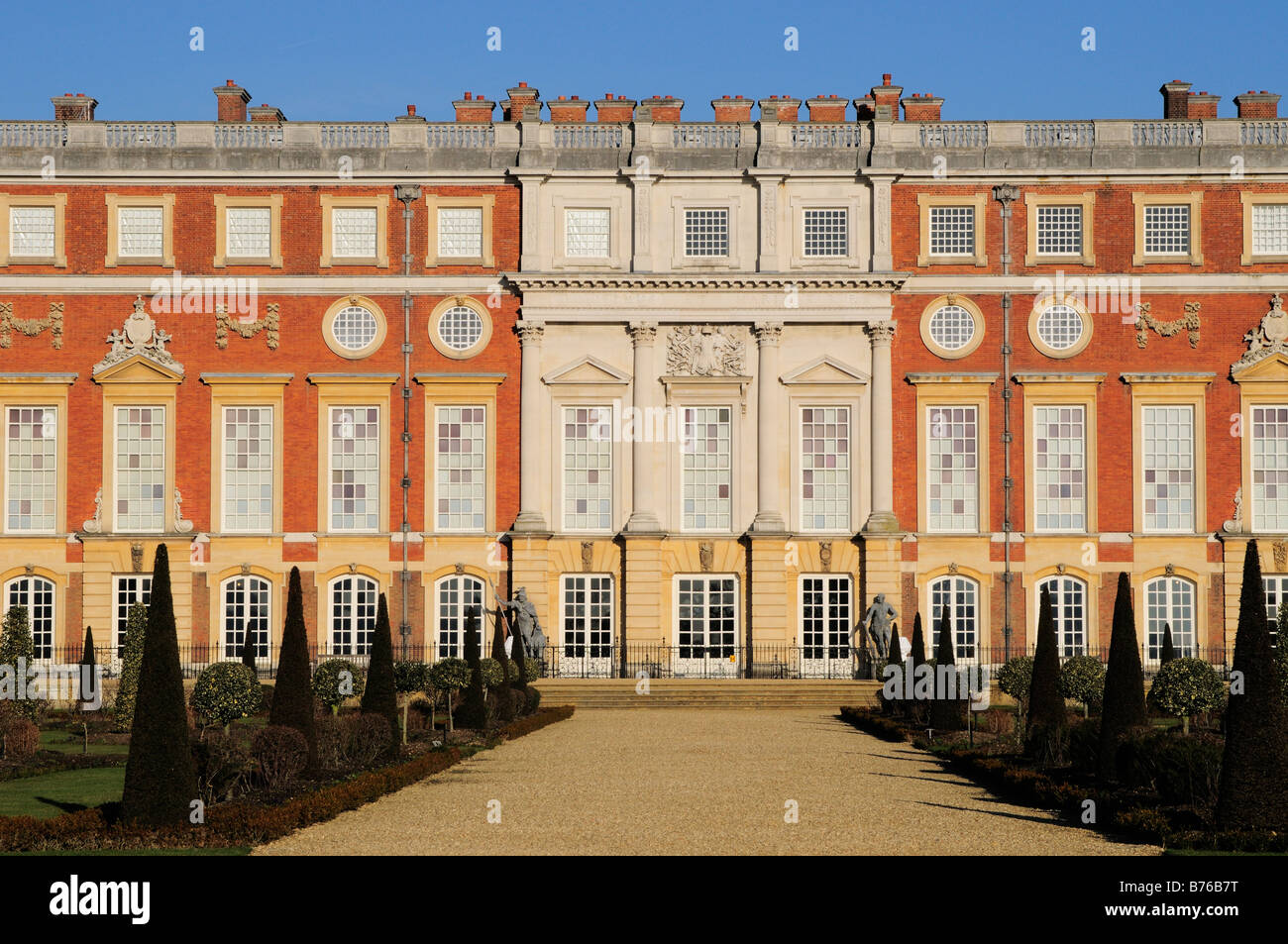 The Privy garden and the Hampton Court Palace Surrey Stock Photo
