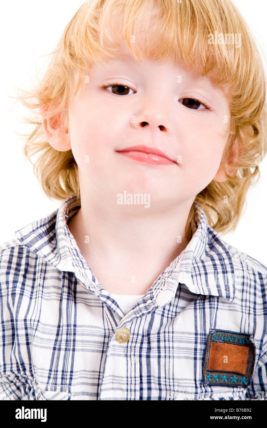 child boy three years old looking casually Stock Photo