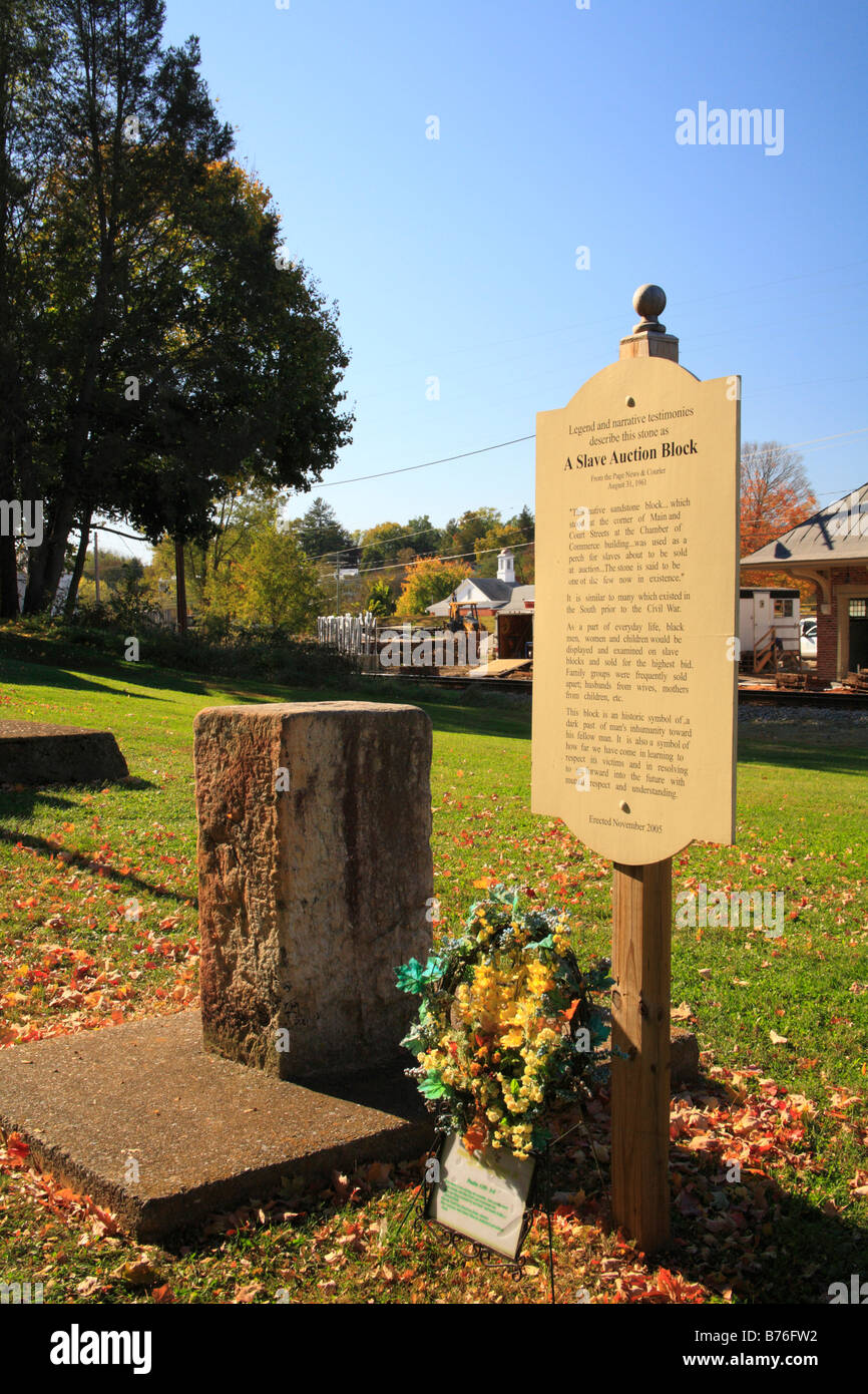 Historic Slave Auction Block, Luray, Shenandoah Valley, Virginia, USA