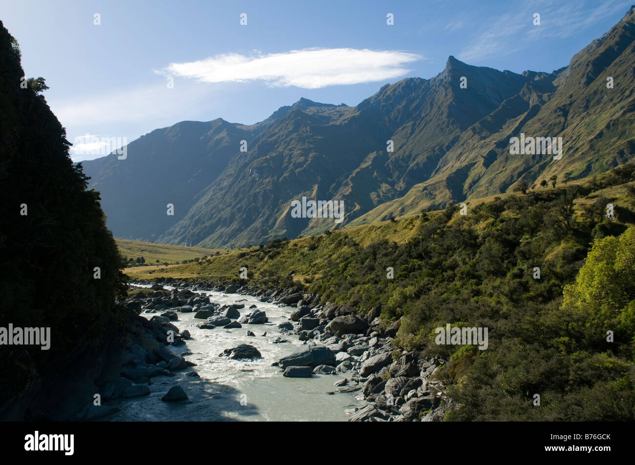 The Matukituki valley, Mount Aspiring National Park, South Island, New Zealand Stock Photo