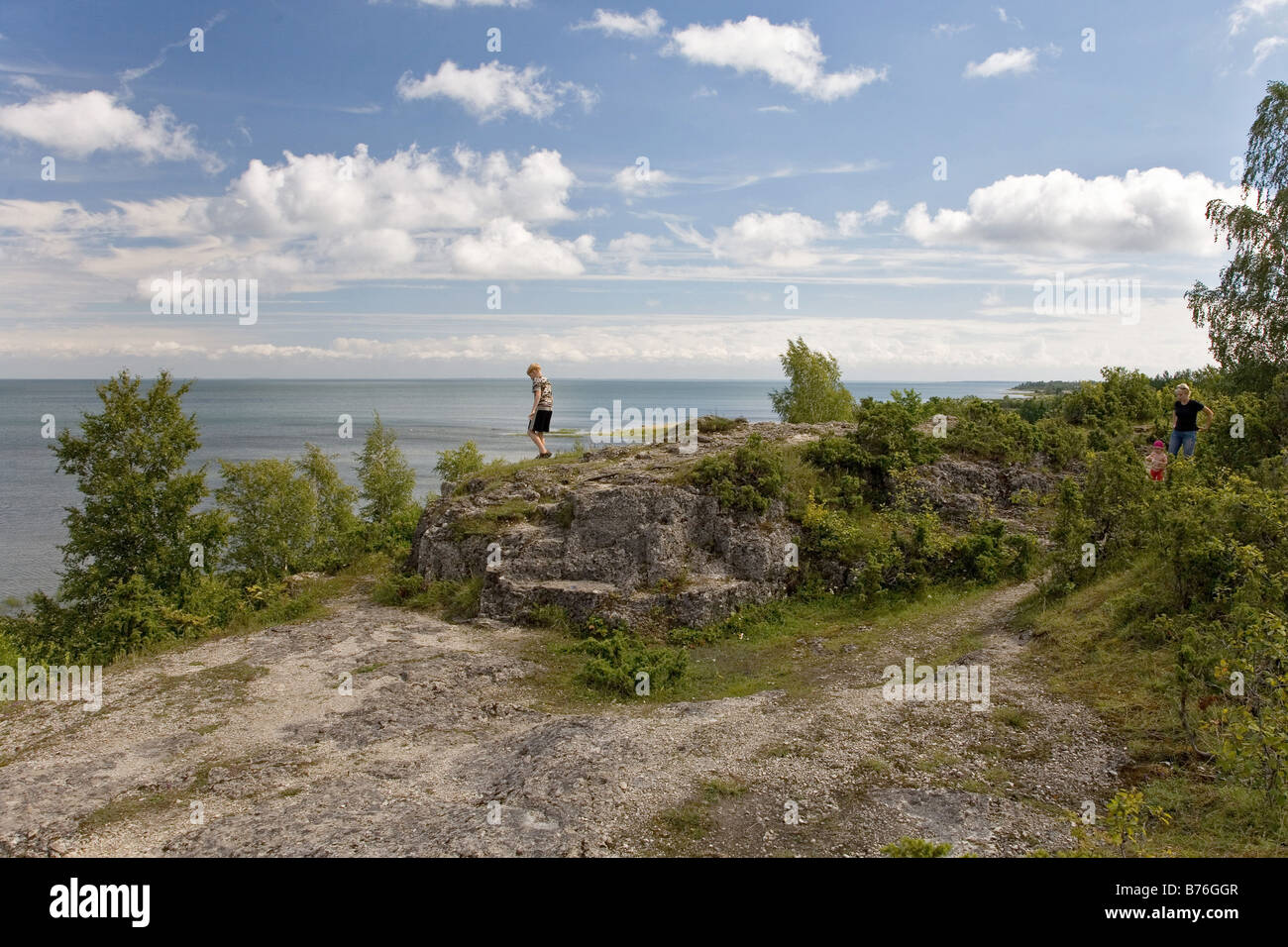 View from Üügu Cliff, Muhu Island, Saare County, Estonia, Europe Stock Photo