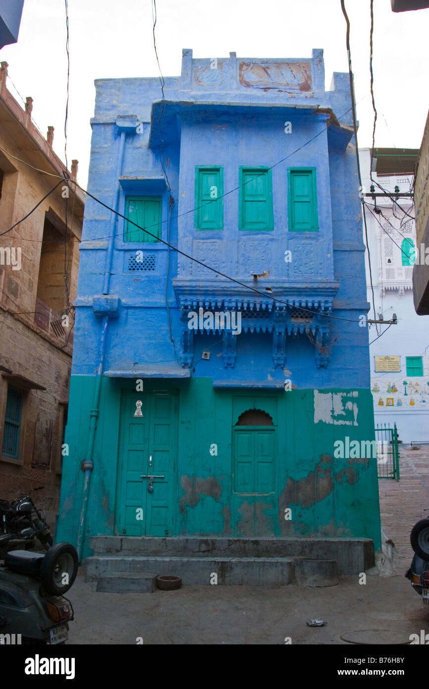 Architecture in so called blue city of Jodhpur, Rajastan, India. Stock Photo