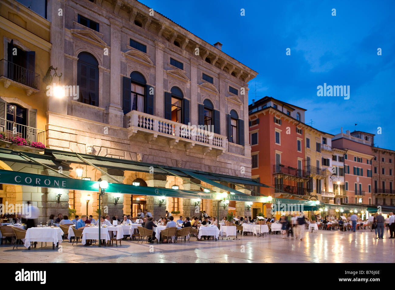 Restaurants, Piazza Bra, Verona, Veneto, Italy Stock Photo