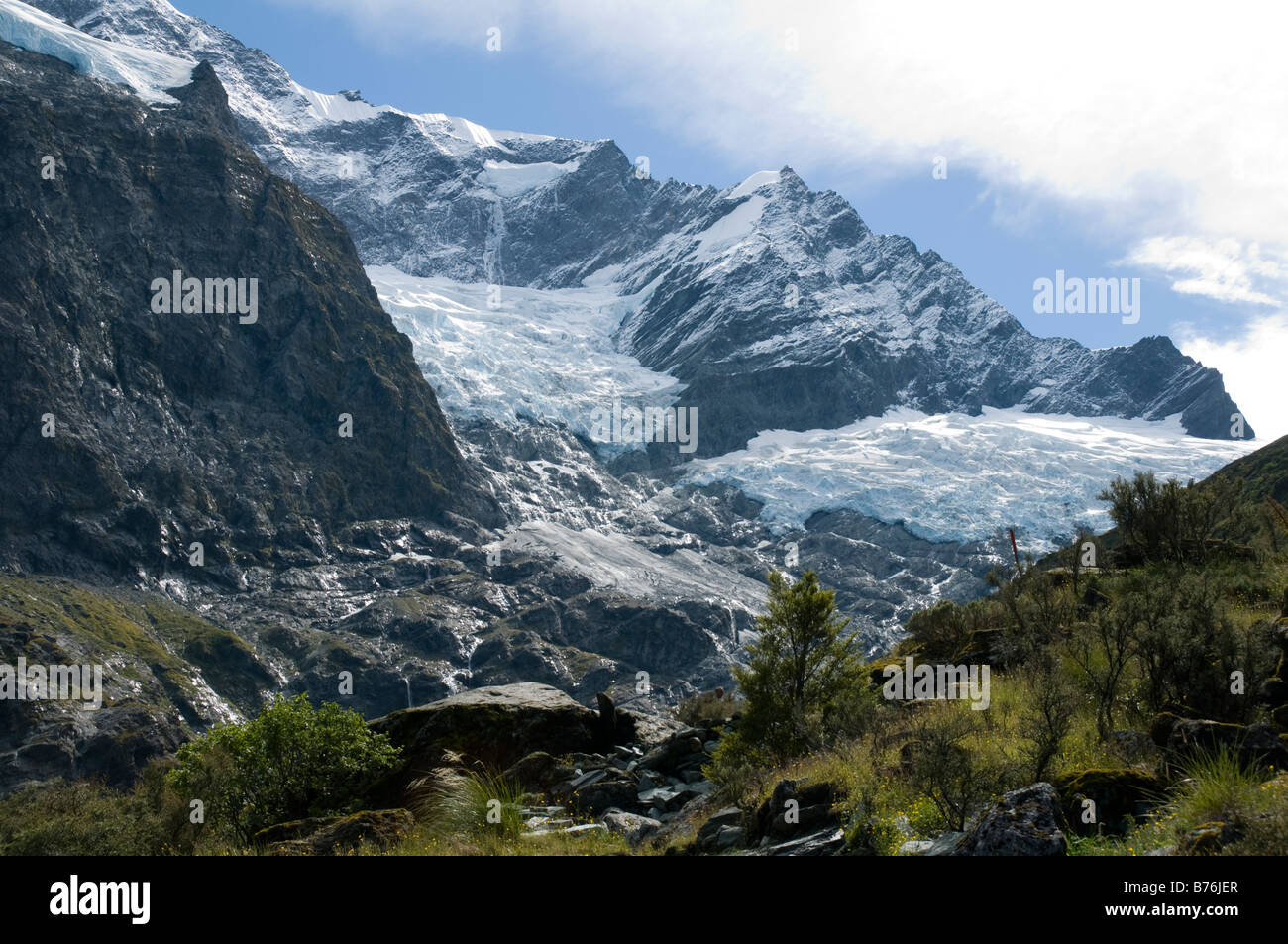 The Rob Roy glacier, Mount Aspiring National Park, South Island, New Zealand Stock Photo