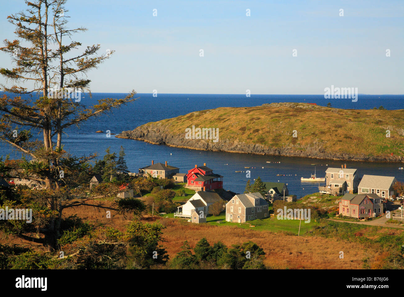 Monhegan Harbor, Monhegan Island, Maine, USA Stock Photo Alamy
