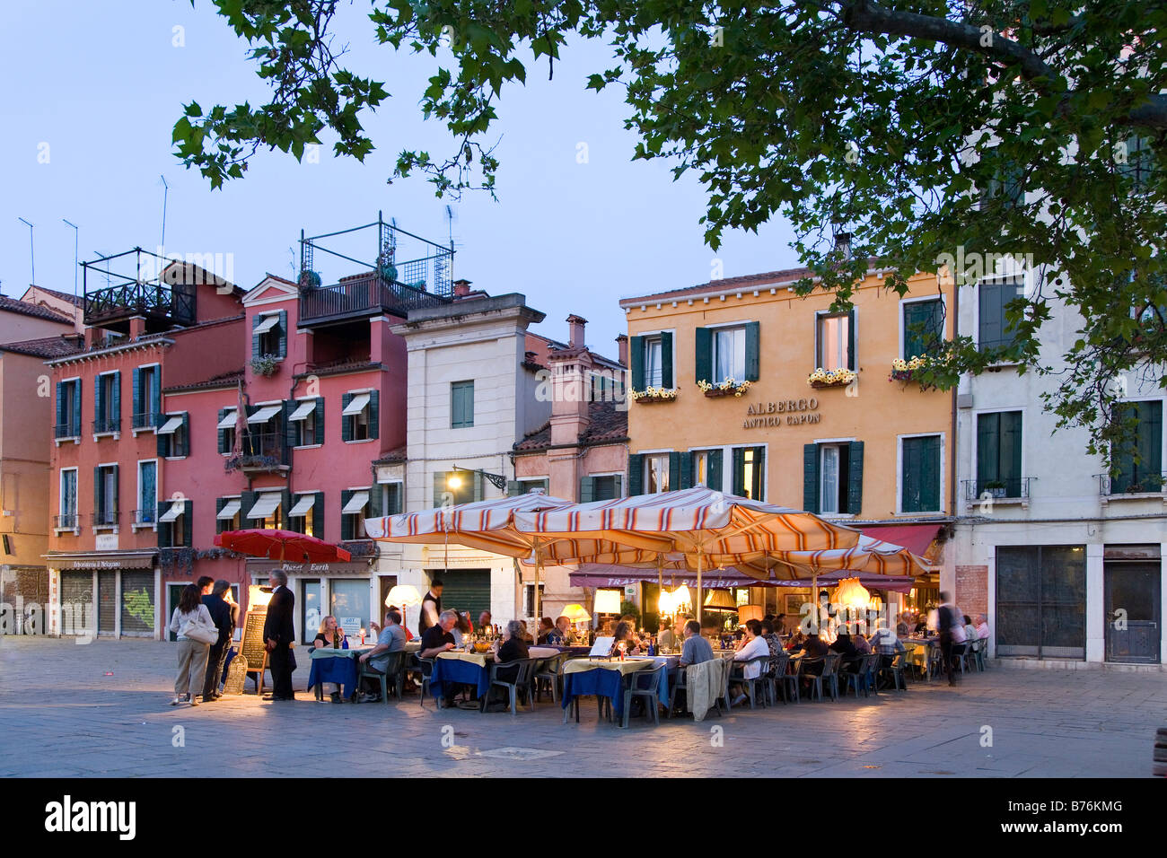 Restaurant, Campo Santa Margherita, Venice, Veneto Stock Photo